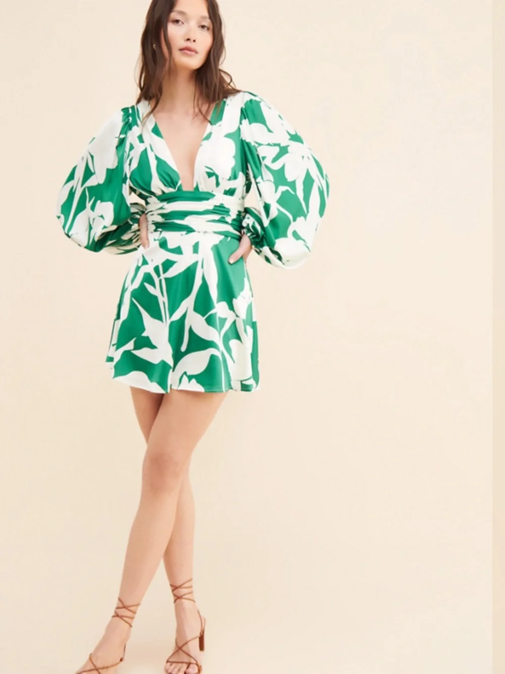 Hutch Satin Long Sleeve Mini Dress 20W - Picture 4 of 12
